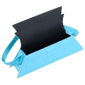 MARNI MINI TRUNKOISE BAG IN SMOOTH LIGHT BLUE LEATHER