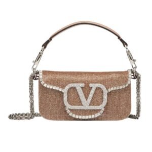 VALENTINO GARAVANI LOCÒ EMBROIDERED SMALL SHOULDER BAG