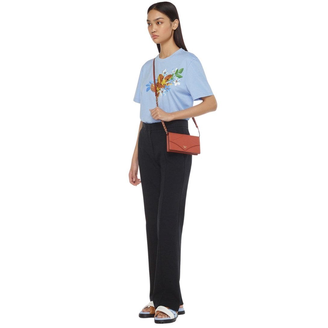 MCM LARGE DIAMOND CHAIN WALLET IN SPANISH CALF LEATHER BROWN - Image 6