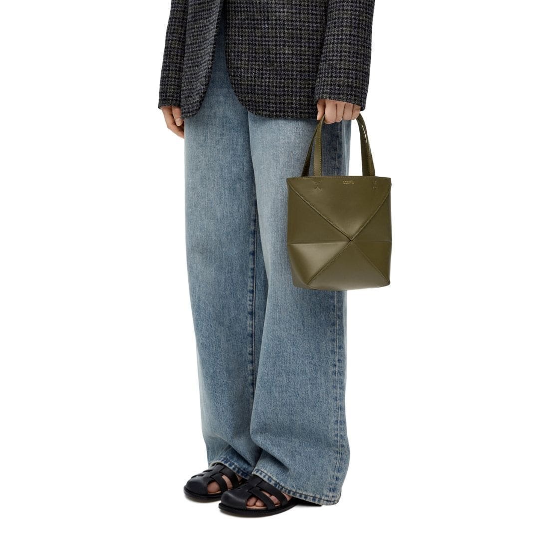 LOEWE PUZZLE FOLD TOTE MINI BAG IN SHINY CALFSKIN - Image 12