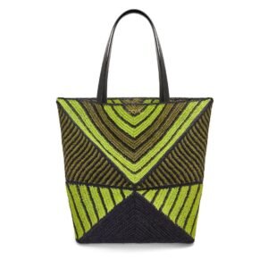 LOEWE PUZZLE FOLD TOTE XL BAG IN RAFFIA