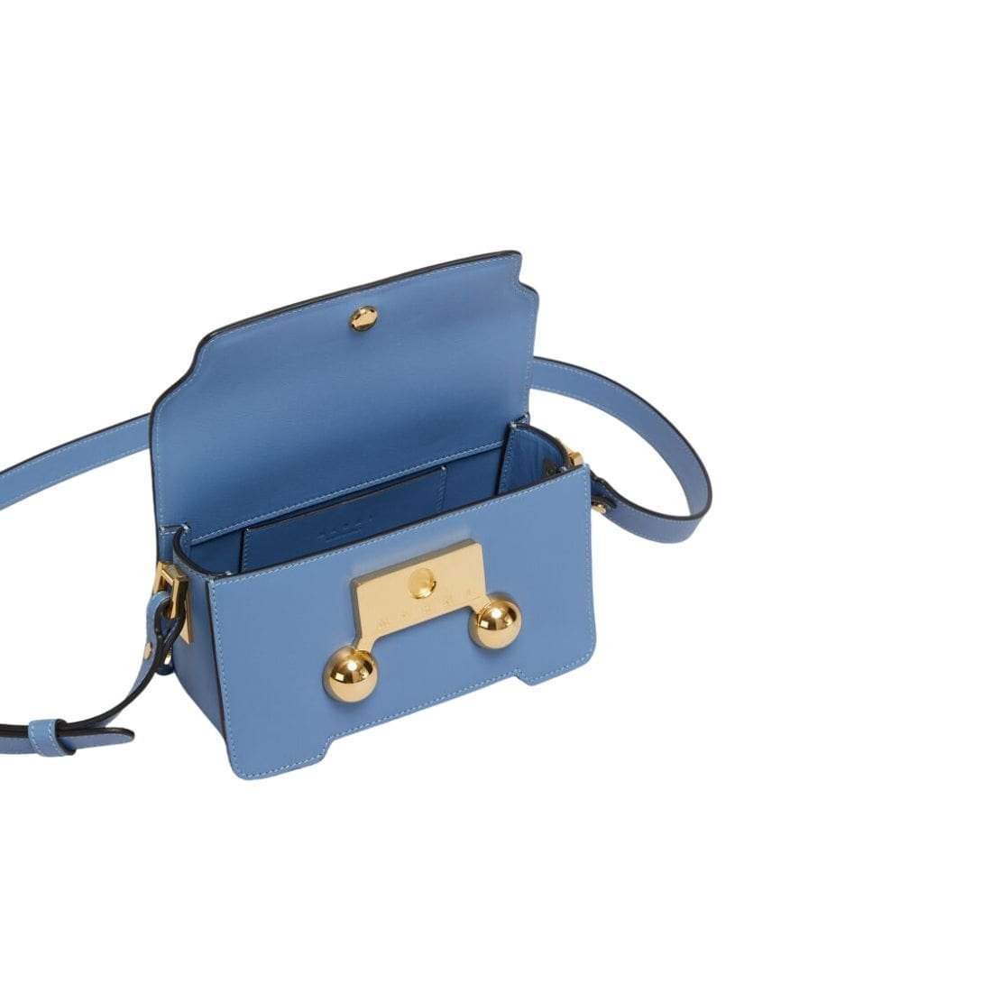 MARNI BLUE LEATHER TRUNKAROO MEDIUM SHOULDER BAG - Image 4