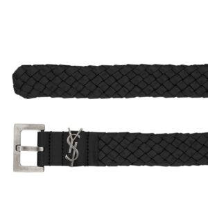 SAINT LAURENT CASSANDRE BELT IN WOVEN VEGETABLE TANNED LEATHER