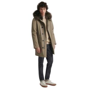 YVES SALOMON ICONIC COTTON BLEND AND FUR PARKA