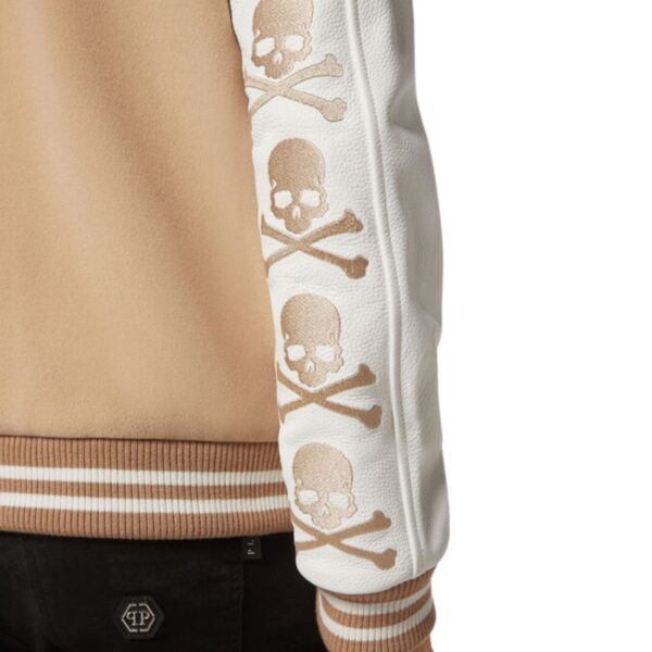 PHILIPP PLEIN WOOL AND LEATHER BOMBER SKULL&BONES - Image 5