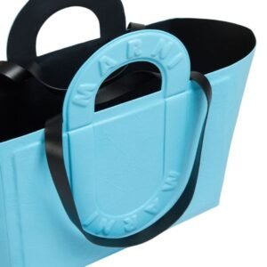 MARNI TURQUOISE LEATHER SWEEDY MEDIUM TOTE BAG