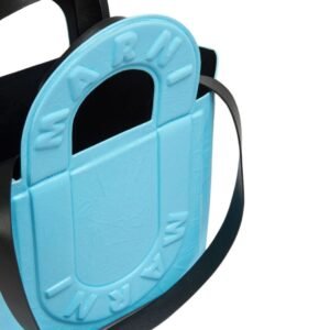 MARNI TURQUOISE LEATHER SWEEDY SMALL TOTE BAG