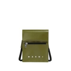 MARNI GREEN POUCH WITH SHOELACE STRAP