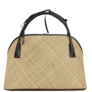 MAISON MARGIELA INTERWOVEN LEATHER-TRIM TOTE BAG