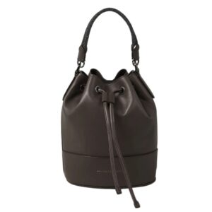 BRUNELLO CUCINELLI CALFSKIN BUCKET BAG WITH PRECIOUS BRAIDED HANDLE