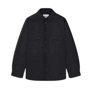 NANUSHKA JARI TECH POPLIN SHIRT OFF BLACK