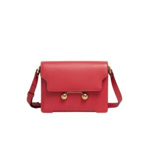 MARNI RED LEATHER TRUNKAROO MEDIUM SHOULDER BAG
