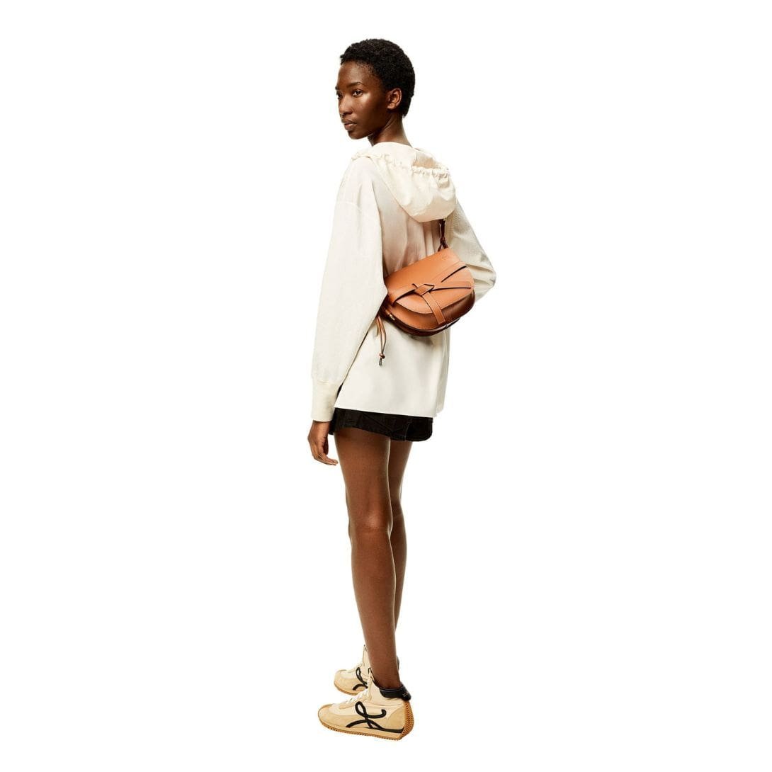 LOEWE SMALL GATE BAG IN SOFT CALFSKIN AND JACQUARD - Image 9