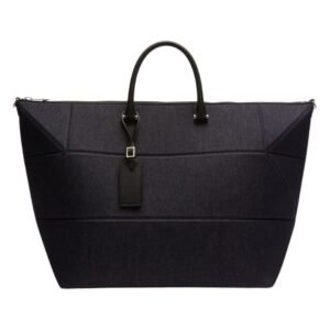 VALEXTRA POLYHEDRAL WEEKENDER DENIM TRAVEL BAG