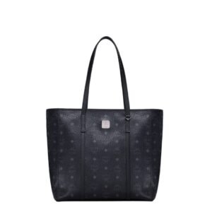 MCM MINI TONI TOP-ZIP SHOPPER IN VISETOS BLACK
