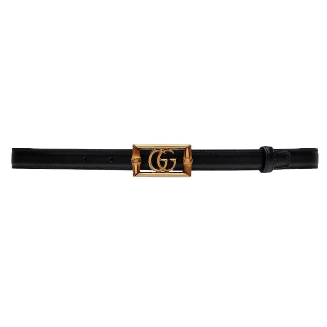 GUCCI BELT WITH DOUBLE G BUCKLE AND BAMBOO