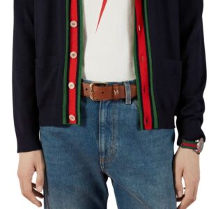 GUCCI BELT WITH SQUARE BUCKLE AND INTERLOCKING G