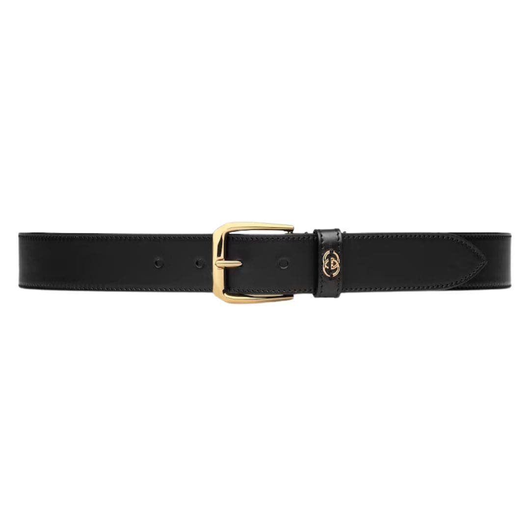 GUCCI BELT WITH SQUARE BUCKLE AND INTERLOCKING G
