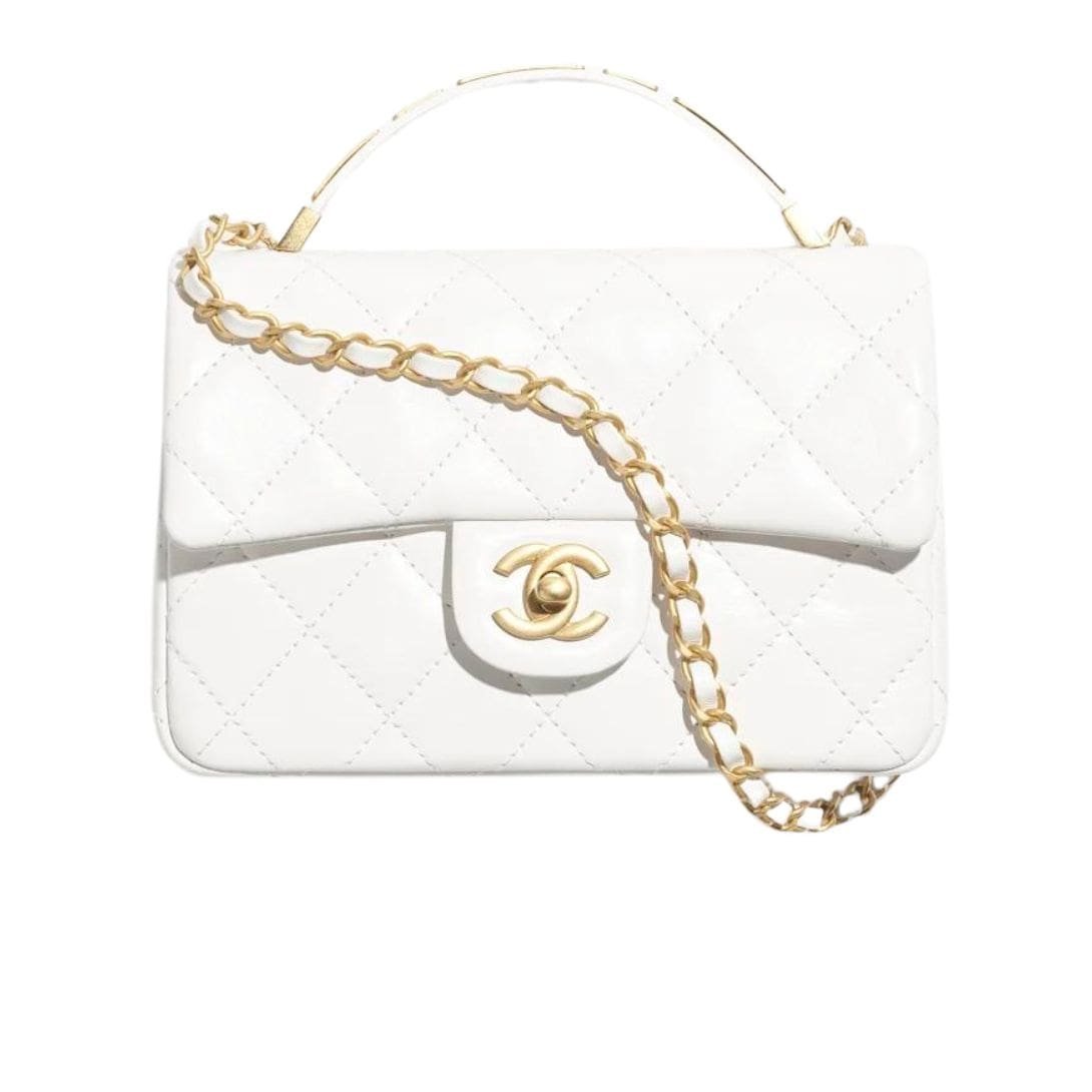 CHANEL SMALL FLAP BAG WITH TOP HANDLE