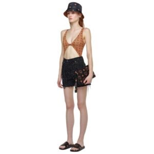 MCM SMALL WRISTLET ZIP POUCH W/ CHAIN STRAP IN MAXI VISETOS BLACK