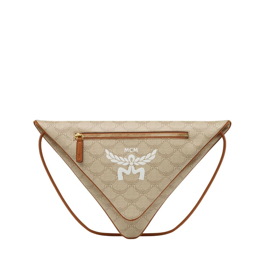 MCM HIMMEL TRIANGLE POUCH IN LAURETOS BEIGE