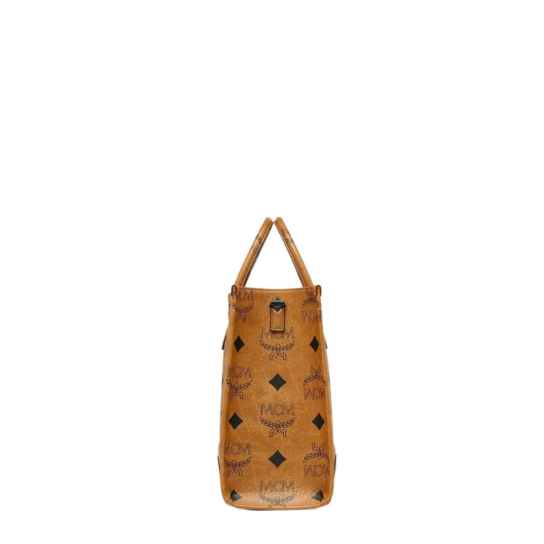 MCM LARGE MÜNCHEN TOTE IN MAXI VISETOS COGNAC - Image 7
