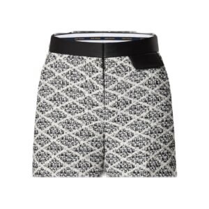 LOUIS VUITTON LEATHER TRIM MALLETAGE TWEED SHORTS