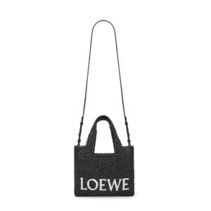 LOEWE FONT TOTE SMALL BAG IN RAFFIA
