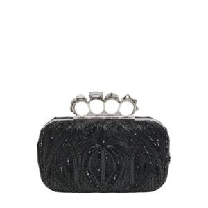 ALEXANDER MCQUEEN WOMEN’S KNUCKLE CLUTCH IN BLACK