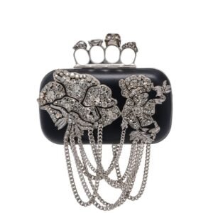 ALEXANDER MCQUEEN WOMEN’S KNUCKLE CLUTCH IN BLACK