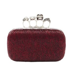 ALEXANDER MCQUEEN WOMEN’S KNUCKLE CLUTCH IN RED