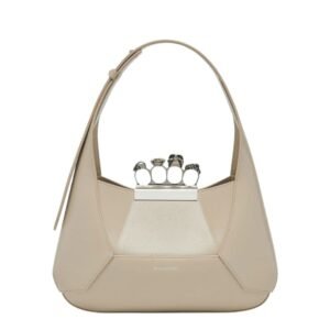 ALEXANDER MCQUEEN WOMENS THE JEWELLED HOBO BAG IN CAMEL