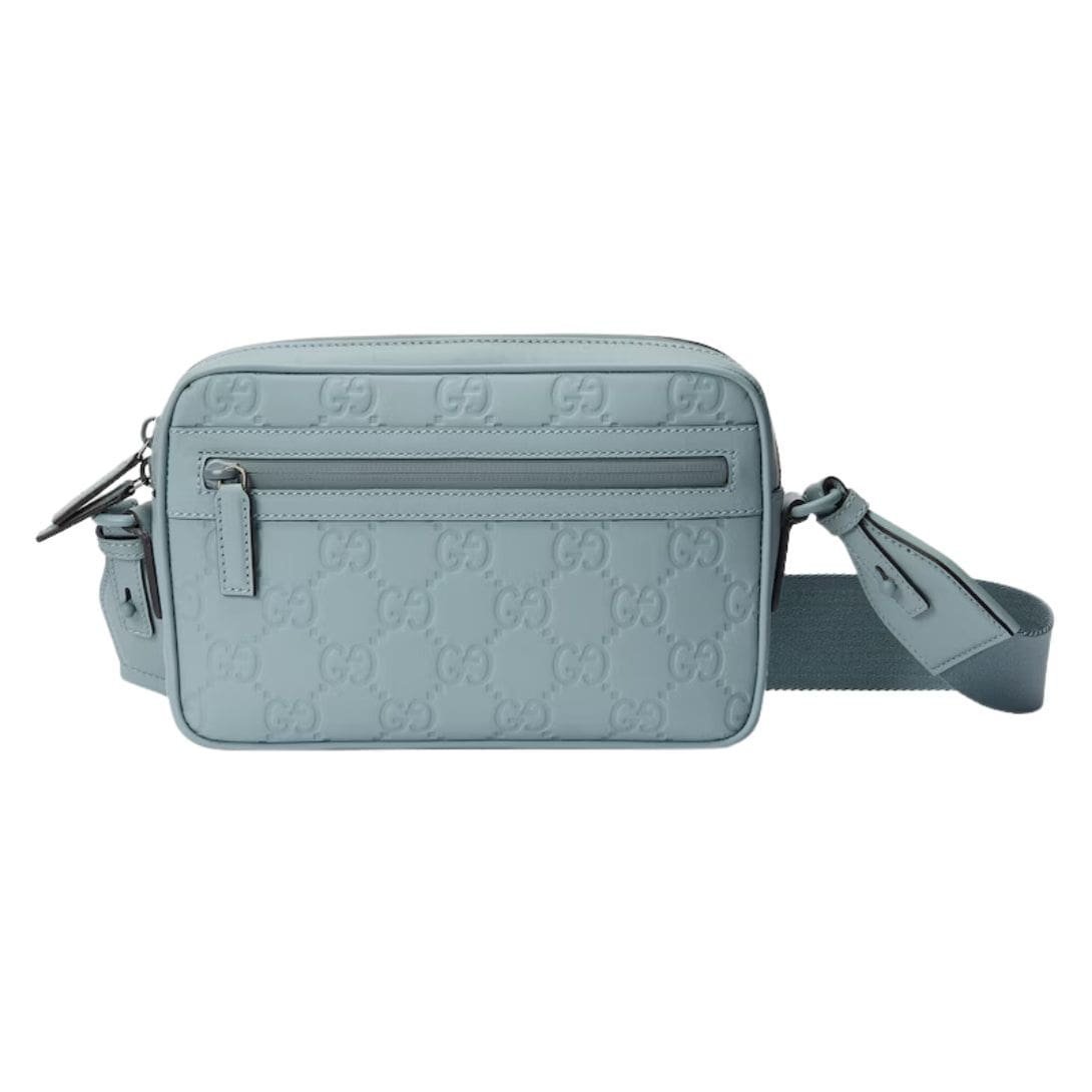 GUCCI GG RUBBER EFFECT CROSSBODY BAG IN LIGHT BLUE - Image 12