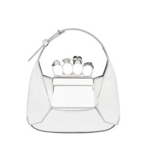 ALEXANDER MCQUEEN WOMEN’S THE JEWELLED HOBO MINI BAG IN SILVER