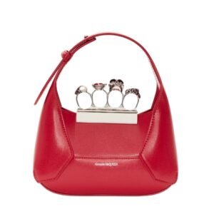 ALEXANDER MCQUEEN WOMEN’S THE JEWELLED HOBO MINI BAG IN WELSH RED
