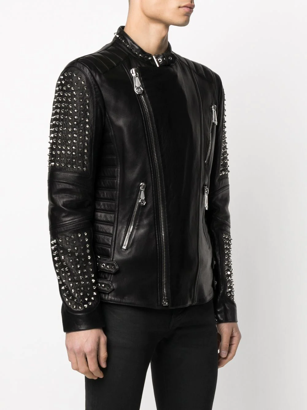 Casual Men's Stud Leather Jacket - Image 3