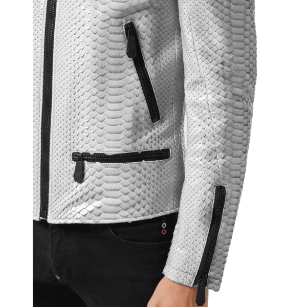 PHILIPP PLEIN PYTHON LEATHER MOTO JACKET LUXURY - Image 6