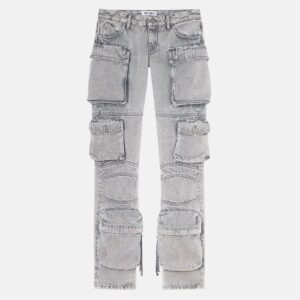 THE ATTICO ESSIE LIGHT GREY LONG PANTS