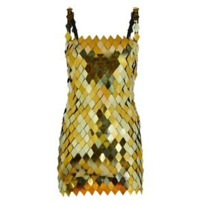 THE ATTICO ”RUE” GOLD MINI DRESS