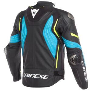 DAINESE SUPER SPEED 3 PERFORATED LEATHER JACKET BLACK, YELLOW & BLUE