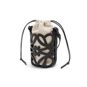 LOEWE POCKET WITH CUT OUT ANAGRAM IN CALFSKIN AND CLASSIC CANVAS