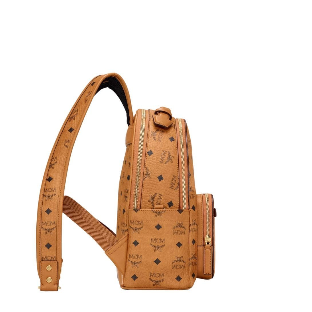 MCM SMALL STARK BACKPACK IN VISETOS COGNAC - Image 8