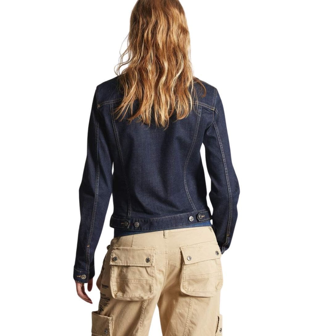 DSQUARED2 DARK RINSE WASH BOYFRIEND JEAN JACKET - Image 4