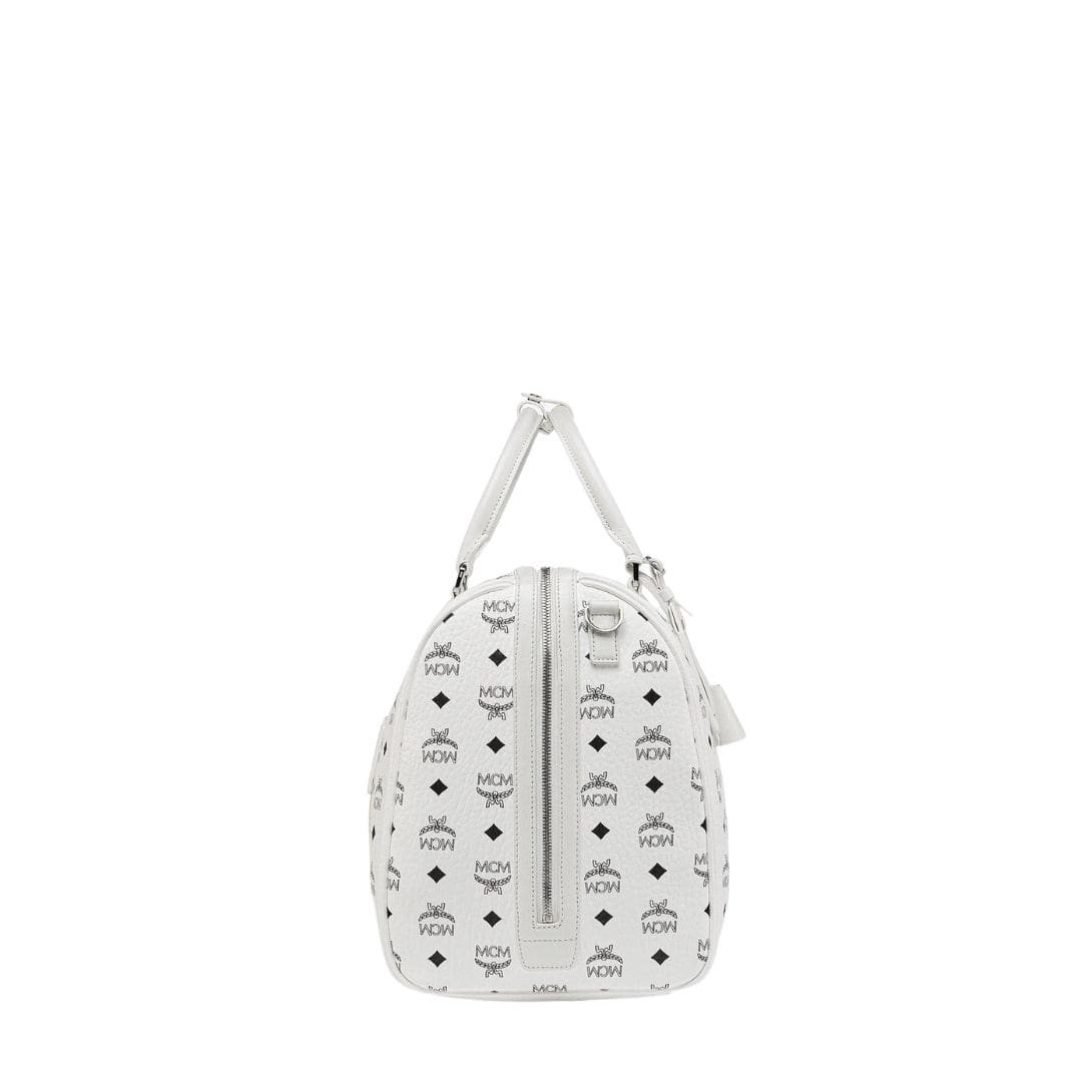 MCM OTTOMAR WEEKENDER BAG IN VISETOS WHITE - Image 3