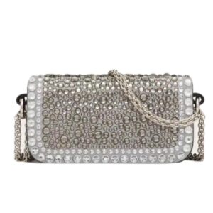 MICRO VALENTINO GARAVANI LOCÒ CHAIN BAG WITH RHINESTONES