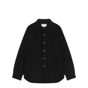 NANUSHKA MARTIN DOUBLE WOOL SILK OVERSHIRT BLACK