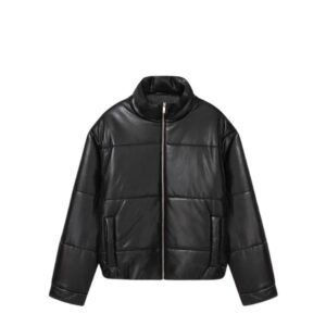 NANUSHKA MARRON OKOBOR ALT-LEATHER PUFFER JACKET BLACK