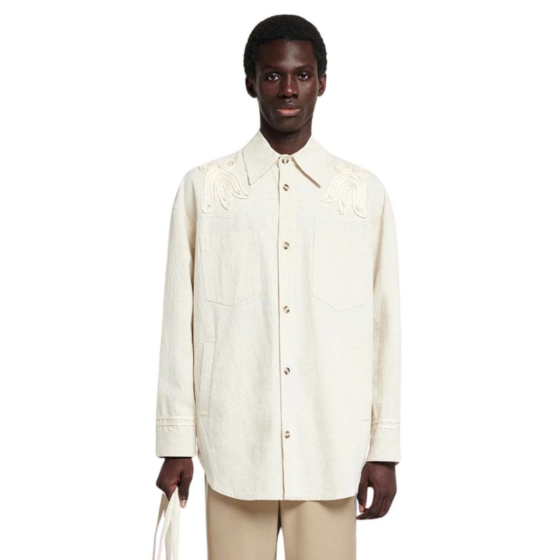 NANUSHKA MARLAS EMBROIDERED WASHED CANVAS JACKET NUDE - Image 3