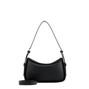 MCM SMALL AREN FLAP HOBO BAG IN EMBOSSED MONOGRAM LEATHER BLACK