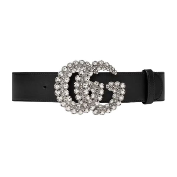 GUCCI GG MARMONT WIDE BELT WITH CRYSTALS